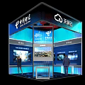 China Telecom Tianyi Cloud Modern Exhibition Booth With Display Screens And Interactive Areas