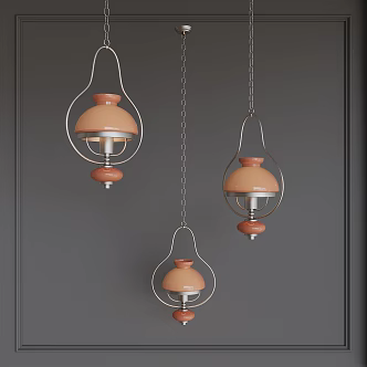 Middle French glass chandelier 3d model