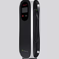 Modern Black Electric Vehicle Charger With Charging Cable And Green Indicator