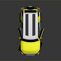 Yellow Stylish Toy Car SUV Style With White Roof Black Windows And Silver Wheels