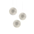 Hanging Decorative Ornament Set With Three Radial Design Pieces In White