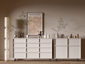 Modern Cream Style Bookcase Whole Cabinet Sideboard Cabinet Balcony Cabinet Storage Cabinet Entrance Cabinet 3d model