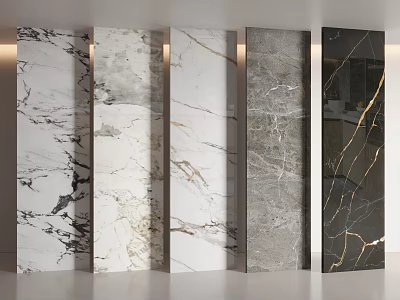 Modern Home Interior Decorative Marble Wall Paneling With Various Color Textures 3d model