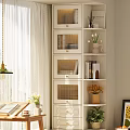 Modern Multi Tiered Storage Cabinet With Doors Open Shelves Books Vases And Decorations
