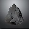 Gray Decorative Stone With Mountain Like Shape And Textured Surface On Dark Background