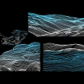 Modern Line Art Mountain Wave Decorative Wall Hanging for Home Decoration