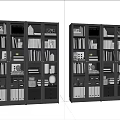 Modern Bookcase With Glass Door Compartments And Storage For Books Decorative Items
