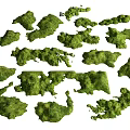 Micro Landforms With Green Grass Covered Varied Natural Shapes And Textures