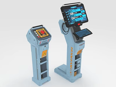 Advanced Industrial Control Equipment With Digital Touchscreen Displays And Operator Panel Structures 3d model