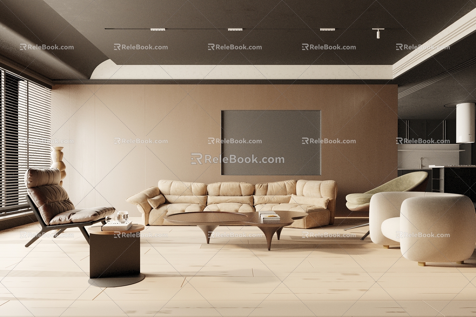 modern living room 3d model