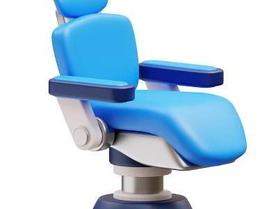 Ergonomic Medical Dental Chair With Blue Padded Seat Adjustable Armrests And Stable Base 3d model