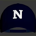 Blue Baseball Cap With White Letter N Design For Daily Use