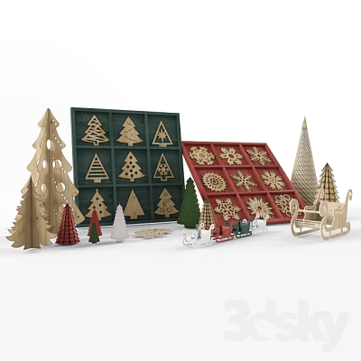 Holiday ornaments 3d model