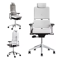 Ergonomic Modern Office Chair With Adjustable Armrests Gold Base Design 3d model