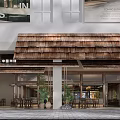 Cozy Rustic Restaurant With Open Dining Space Natural Wood Accents And Lush Green Plants