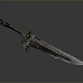 Ornate Fantasy Sword With Intricate Blade Design And Decorative Hilt Elements