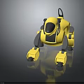 Yellow Robot Dog Design With Modern Pet Like Features And Mechanical Structure 3d model