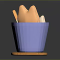 Daily Life Essentials Blue Cup With Wooden Tray Holding Biscuits And Bread Slices