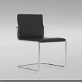 Modern Black Leather Single Chair With Sleek Chrome Metal Frame Design