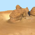 Stunning Desert Rock Arch With Surrounding Formations Under Blue Sky 3d model
