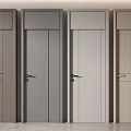 Modern Flush Doors with Various Panel Designs Wood Tones and Metal Handles