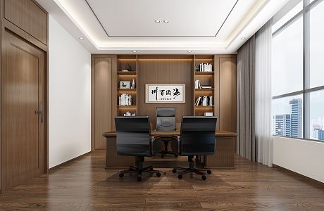 new chinese style office leadership office 3d model