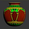 Colorful Decorative Vase For Home With Red Green And Yellow Patterns