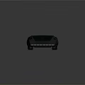 Black Concept Car with Sleek Aerodynamic Body Dark Tinted Windows Red Rims Futuristic Louvered Roof