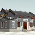 Ancient Chinese Architecture With Gray Brick Walls Black Tiled Roof And Red Lanterns
