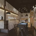 Modern Beauty Hair Salon Interior With Wooden Workstation Stools Product Shelves Hanging Lights And Mirrors