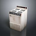 Stainless Steel Standalone Gas Stove With Four Burners And Storage Compartment