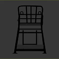 Sturdy Black Metal Baby High Chair With Tray And Footrest Design