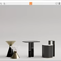 Light Luxury Corner Table Corner Table Combination 3d model