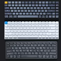 Modern Slim Computer Keyboards In Three Different Colors And Compact Design