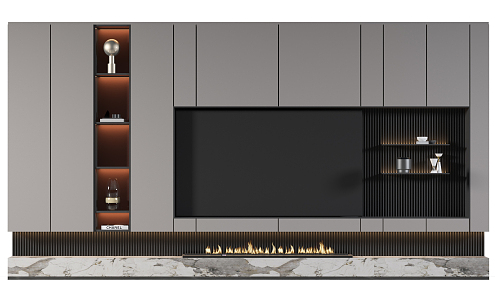 Modern TV Background Cabinet TV Integrated Cabinet 3d model