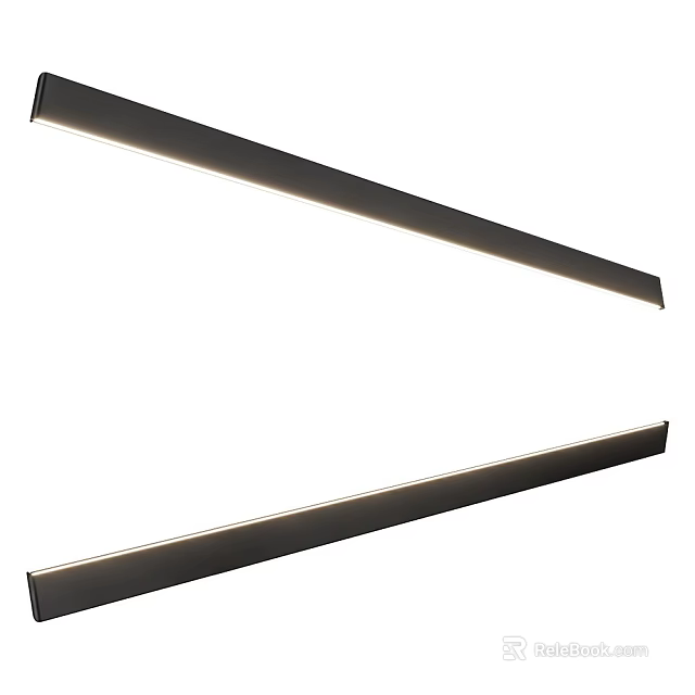 Modern Linear LED Pendant Light With Sleek Metal Design For Contemporary Interior Spaces 3d model 