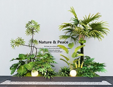 Indoor plants Landscaping plant combination plant pile flower border flowers and plants 3d model