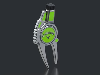 Cavallaro Green Dial Silver Metal Kitchen Tongs With Timer Function Household Tool 3d model