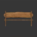 Outdoor Wooden Bench with Armrests Solid Wood Natural Style Garden Patio Furniture