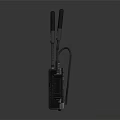 Modern Wireless Doorbell with Black Textured Receiver and Transmitter Design