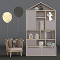 Stylish Entryway and Side Cabinet Decor with Angel Silhouette Small House Models Books and Blanket