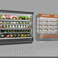 Commercial Display Refrigerators with Vegetables Canned Foods and Fresh Meat Sections