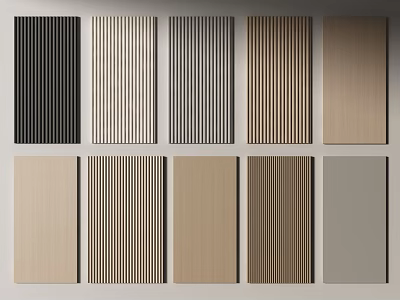 Modern wall panel Grille panel Wood veneer wall panel Background panel Decorative panel 3d model
