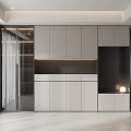 Modern Shoe Cabinet Design With White And Gray Finish In Hallway Interior With Storage Shelves