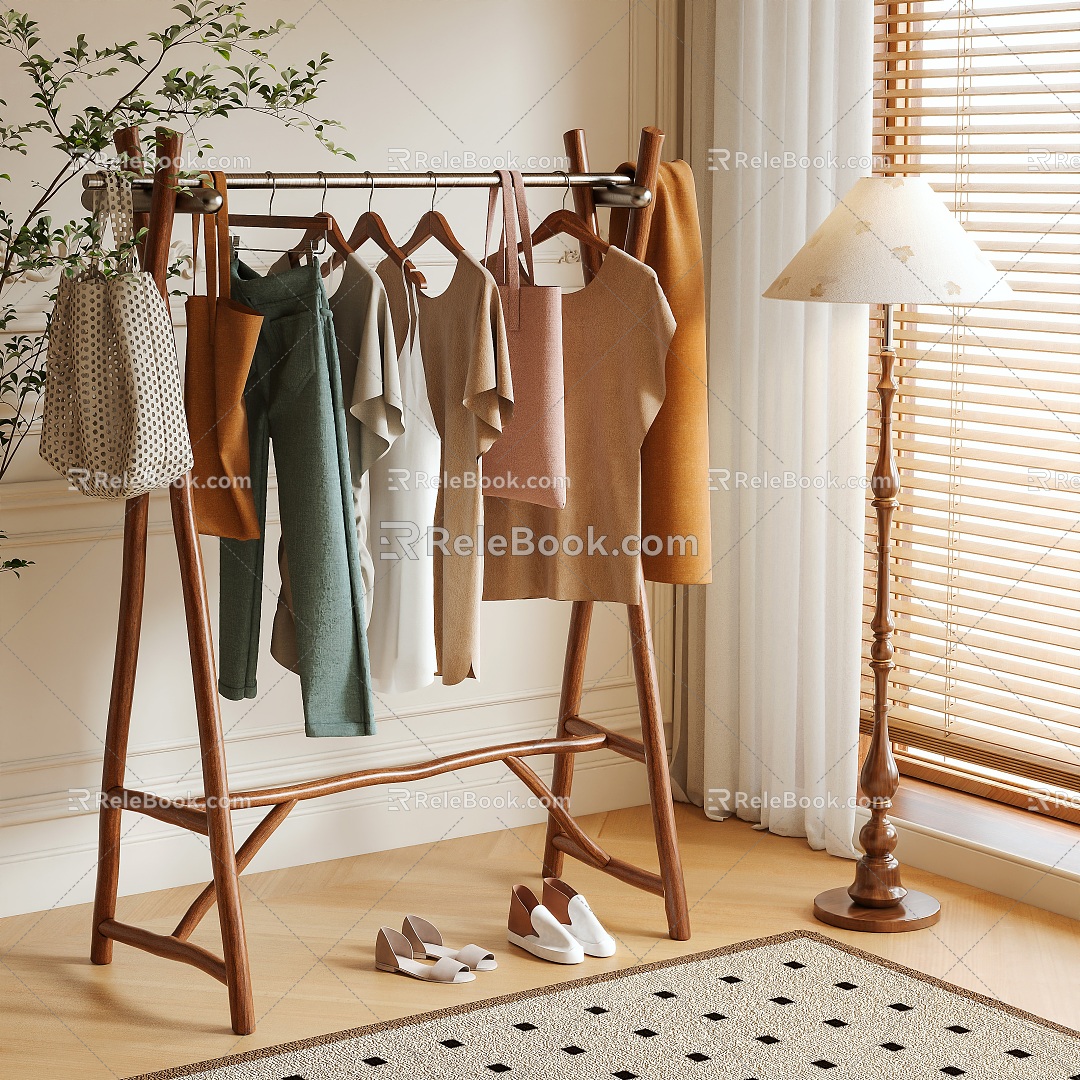 Clothes Hanger Coat Rack Clothes 3d model