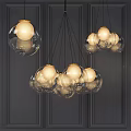 Modern Transparent Glass Sphere Chandelier With Multiple Balls And Warm Light