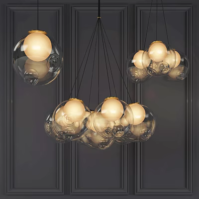Modern chandelier glass bulb chandelier 3d model Modern chandelier glass bulb chandelier 3d model