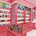 Vibrant Pink Toy Store In Shopping Mall With Colorful Kids Toys Window