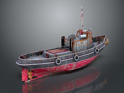 Industrial LOFT Boat Digging Boat Gold Rush Boat 3d model