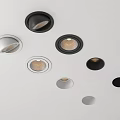Ceiling Mounted Downlights And Spotlights In Various Black Silver Styles 3d model
